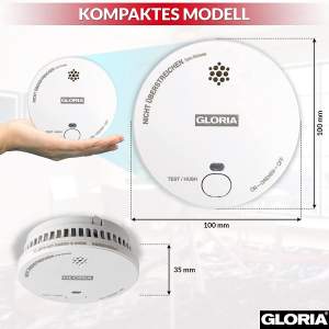 Preview: Gloria R-1 Rauchwarnmelder m. wechselbarer 9V-Blockbatterie, Rauchmelder EN14604 Preview: Gloria R-1 Rauchwarnmelder m. wechselbarer 9V-Blockbatterie, Rauchmelder EN14604